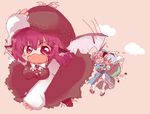  bad_id bad_pixiv_id flying foreshortening holding konpaku_youmu mo-no multiple_girls mystia_lorelei o_o saigyouji_yuyuko scared touhou wavy_mouth 