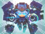  bodysuit helmet mecha_musume neon_trim pixiv pixiv-tan sankuma skin_tight smile solo 