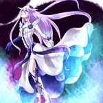  armpits bad_id bad_pixiv_id blue_eyes blue_flower blue_rose boots bow choker cure_moonlight dress elbow_gloves flower gloves hair_flower hair_ornament heartcatch_precure! highres jino_(tesiko) knee_boots long_hair magical_girl precure purple_choker purple_hair rose single_elbow_glove single_glove solo tsukikage_yuri 