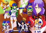  absurdres aodu_fumiyoshi armpits baseball baseball_cap baseball_mitt black_hair blonde_hair blue_eyes bow breasts cheerleader frog gloves green_eyes green_hair hair_bow hair_ornament hat highres horn hoshiguma_yuugi kaenbyou_rin kisume kochiya_sanae komeiji_koishi komeiji_satori kurodani_yamame long_hair medium_breasts mizuhashi_parsee moriya_suwako multiple_girls panties pantyshot purple_eyes purple_hair red_eyes red_hair reiuji_utsuho short_hair striped striped_panties subterranean_animism thighhighs touhou twintails underwear white_legwear yasaka_kanako yellow_eyes 