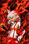  cigarette fire fujiwara_no_mokou grin rariatto_(ganguri) smile solo teeth touhou 