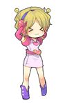  &gt;_&lt; :3 antennae bad_id bad_pixiv_id blonde_hair chibi closed_eyes costume full_body heart heather_mason kenko lowres princess_heart silent_hill silent_hill_3 solo transparent_background x3 