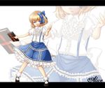  alice_margatroid alice_margatroid_(pc-98) bad_id bad_pixiv_id blonde_hair blue_eyes book bow frills gathers geike grimoire grimoire_of_alice hair_bow letterboxed ribbon short_hair solo suspenders touhou touhou_(pc-98) zoom_layer 