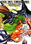  artist_request ass bat_wings breasts demon_girl engrish green_hair large_breasts long_hair morrigan_aensland muscle ranguage sideboob solo succubus traditional_media vampire_(game) wings 