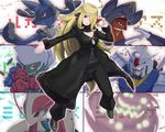  bad_id bad_pixiv_id blonde_hair crossover garchomp gen_3_pokemon gen_4_pokemon gundam holding holding_poke_ball long_hair lucario milotic mobile_suit_gundam niccohudou odd_one_out poke_ball pokemon pokemon_(creature) pokemon_(game) pokemon_dppt roserade rx-78-2 shirona_(pokemon) spiritomb yellow_eyes 