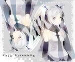  bad_id bad_pixiv_id bare_shoulders detached_sleeves grey_eyes hatsune_miku kaede_(sayappa) long_hair necktie rotational_symmetry silver_hair solo twintails vocaloid 