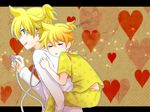  aqua_eyes bad_id bad_pixiv_id bespectacled blonde_hair child closed_eyes glasses gomano_rio heart holding kagamine_len male_focus multiple_boys sleeping stethoscope time_paradox vocaloid younger 