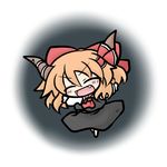  chibi cosplay fang ibuki_suika ribbon rumia rumia_(cosplay) solo touhou yanagi_(nurikoboshi) 