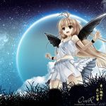  camisole copyright_request night night_sky skirt sky solo uemoto_masato wings 