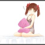  bad_id bad_pixiv_id bed_sheet brown_hair highres nightgown pillow pillow_hug shirai_kuroko sitting sleeping sleeping_upright solo to_aru_kagaku_no_railgun to_aru_majutsu_no_index twintails wariza yamecha zzz 