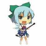  animated animated_gif cirno guitar instrument lowres ribbon solo touhou tsuyuki_(yukitgraph) 