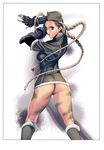  alternate_costume ass blonde_hair blue_eyes braid cammy_white elbow_gloves fingerless_gloves from_behind garrison_cap gloves hat highres homare_(fool's_art) kneepits legs long_hair looking_back open_mouth scar solo street_fighter street_fighter_iv_(series) twin_braids very_long_hair 