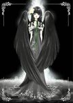  angel angel_wings black_hair dress flower lowres ribbon wings 