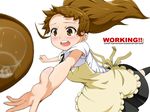  apron armpit_peek brown_eyes brown_hair foreshortening hands ponytail solo taneshima_popura wittyz working!! 