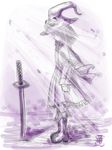  angela_leon boots hat katana memoriam monochrome soul_eater spoilers sword weapon witch witch_hat 