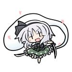  chibi katana konpaku_youmu konpaku_youmu_(ghost) silver_hair solo sword touhou weapon yanagi_(nurikoboshi) |_| 