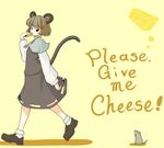  animal_ears bad_id bad_pixiv_id cheese eating english food jewelry mouse mouse_ears mouse_tail nazrin nishi_masakazu pendant red_eyes shoes short_hair skirt solo tail touhou 