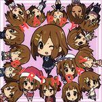  amano_kouki bikini brown_eyes brown_hair casual chibi closed_eyes fuwafuwa_time happy_birthday hirasawa_yui japanese_clothes k-on! kimono maid multiple_girls multiple_persona one_eye_closed pantyhose santa_costume scarf school_swimsuit school_uniform sleepwear swimsuit track_suit yukata 