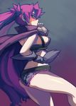  arcana_heart belt blue_eyes blue_hair cape eric_muentes gloves long_hair scharlachrot shorts solo twintails 