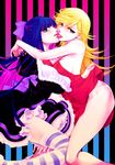  dress incest long_hair looking_at_viewer multiple_girls nene_(narcisse) panty_&amp;_stocking_with_garterbelt panty_(psg) red_dress siblings sisters stocking_(psg) striped striped_legwear thighhighs yuri 