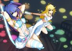  absurdres aqua_eyes blonde_hair blue_eyes evan_yang highres long_hair multicolored_hair multiple_girls panty_&amp;_stocking_with_garterbelt panty_(psg) stocking_(psg) striped striped_legwear thighhighs two-tone_hair 