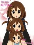  :o amano_kouki brown_eyes brown_hair face hirasawa_yui hug hug_from_behind k-on! kindergarten multiple_girls multiple_persona official_style open_mouth round_teeth school_uniform short_hair smile teeth time_paradox twintails younger 