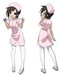  fang genderswap hair_ornament hairclip legwear nurse official_art pantyhose sakurai_tomoki sakurai_tomoko sora_no_otoshimono stockings thighhighs 