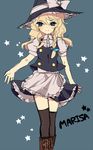  bad_id bad_pixiv_id blonde_hair blue_eyes character_name hat ia_(carat) kirisame_marisa solo thighhighs touhou 