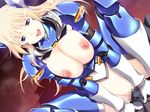  armor blonde_hair censored cowgirl cowgirl_position cum girl_on_top happy justice_blade justice_blade_3 long_hair magical_girl rashetto_goldwell sentai sex smile straddling vaginal 
