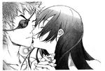  eyepatch kiss long_hair lowres nagi_souichirou natsume_aya tenjou_tenge 