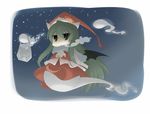  bad_id bad_pixiv_id bat_wings chibi cold eiri_(eirri) flying ghost ghost_tail green_eyes green_hair hat long_hair mima night outdoors scarf sky solo touhou touhou_(pc-98) very_long_hair wings 