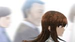  bangs blue_eyes brown_hair game_cg huke makise_kurisu motion_blur official_art steins;gate 