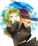  bad_id bad_pixiv_id blush cupcake food fork fork_in_mouth glasses green_eyes green_hair gumi miyake_achi mont_blanc_(food) solo tears vocaloid yowamushi_mont-blanc_(vocaloid) 
