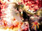  autumn commentary_request hatsune_miku leaf long_hair mariwai_(marireroy) solo twintails vocaloid 