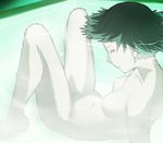  arashiyama_hotori bath black_hair closed_eyes haruyama_kazunori nude partially_submerged solo soredemo_machi_wa_mawatteiru 