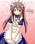  brown_eyes brown_hair happy_birthday long_hair lucky_star mai_(t-5) maid nagamori_yamato solo twintails 