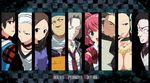  6+boys aro bandana blind blue_eyes breasts brown_hair cleavage closed_eyes column_lineup everyone facial_hair formal glasses green_eyes grey_hair hair_ornament hairband ichimiya_(kyokugen_dasshutsu) jewelry junpei_(kyokugen_dasshutsu) kurashiki_akane kyokugen_dasshutsu kyokugen_dasshutsu:_9_jikan_9_nin_9_no_tobira large_breasts multiple_boys multiple_girls nail_polish necktie niels_(kyokugen_dasshutsu) ninth_man_(kyokugen_dasshutsu) pink_hair plaid purple_nails santa_(kyokugen_dasshutsu) scar seven_(kyokugen_dasshutsu) siblings suit twintails white_hair yashiro_(kyokugen_dasshutsu) yotsuba_(kyokugen_dasshutsu) 