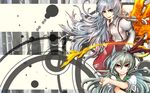  bad_id bad_pixiv_id ex-keine fujiwara_no_mokou highres horns kamishirasawa_keine multiple_girls sasaoka_tatsu touhou wallpaper 