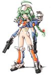  armored_core female from_software girl green_hair gun mecha_musume rocket_launcher weapon 