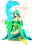  animal aqua_fur boots breasts cape carbuncle carbuncle_(final_fantasy) dress earrings eidolon final_fantasy final_fantasy_iv green_dress green_eyes green_hair jewelry large_breasts long_boots rydia 