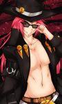  baiken breasts byakkun_(byakkun8181) cosplay guilty_gear hat johnny_(guilty_gear)_(cosplay) large_breasts midriff no_bra pink_hair tagme 