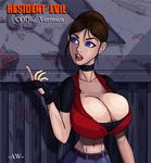  arctic_ruins_(artist) claire_redfield cleavage code_veronica fingerless_gloves huge_breasts huge_tits midriff resident_evil resident_evil_code_veronica 
