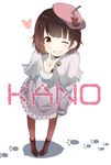  bad_id bad_pixiv_id beret copyright_request dress hat heart highres kano pantyhose pun2 solo 