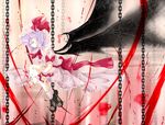  bat_wings chain closed_eyes cloudy.r hat remilia_scarlet shoes short_hair solo touhou wings 