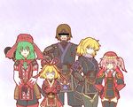  alternate_costume blonde_hair blue_eyes bow brown_hair censored clearfile crossed_arms crossover doll final_fantasy final_fantasy_xi front_ponytail green_eyes green_hair hair_bow identity_censor kagiyama_hina kawashiro_mitori kitanai_ninja medicine_melancholy mizuhashi_parsee multiple_girls ninja ninja_(final_fantasy) original pink_hair pointy_ears red_eyes red_mage side_ponytail simple_background su-san surcoat the_iron_of_yin_and_yang thighhighs touhou weapon white_mage wings 