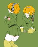  blush brief_(psg) curvy freckles genderswap genderswap_(mtf) harayan headphones orange_hair panty_&amp;_stocking_with_garterbelt short_hair sketch skirt thighhighs zettai_ryouiki 