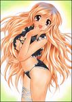  bandages bikini gradient_hair hijiri_byakuren long_hair marker_(medium) multicolored_hair pastel_(medium) solo swimsuit touhou traditional_media very_long_hair yadokari_genpachirou yellow_eyes 