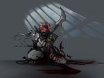  blood cleavage epic furry ink-eyes magic_the_gathering ninja rat red_eyes sword tail 