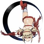  :q blonde_hair boots dimples_of_venus elbow_gloves gloves high_heels idolmaster idolmaster_dearly_stars inu_(aerodog) nightmare_blood red_gloves shoes short_hair smile solo suzuki_ayane thigh_boots thighhighs tongue tongue_out twintails 