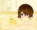  bath brown_hair heterochromia rozen_maiden rubber_duck shiro-inu short_hair souseiseki water yellow 